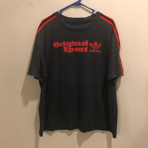 adidas Other - Adidas originals sport graphic tee gray/ red VTG